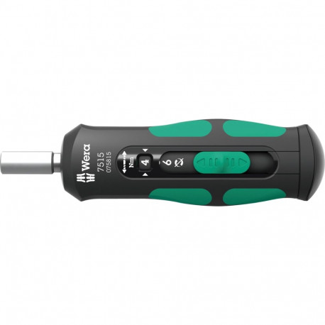 Pöördemomendiga kruvikeeraja 7515 Kraftform Safe-Torque Speed 1/4" kuuskant 2-12Nm, must/roheline