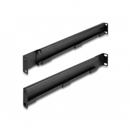 DeLOCK 19 mounting rail, length adjustable 368 - 600 mm for network cabinet, mounting rails (black,