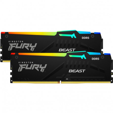 DIMM 64GB DDR5-6000 (2x32GB) kahe mooduliga komplekt KF560C36BBEAK2-64 FURY Beast RGB AMD EXPO, must
