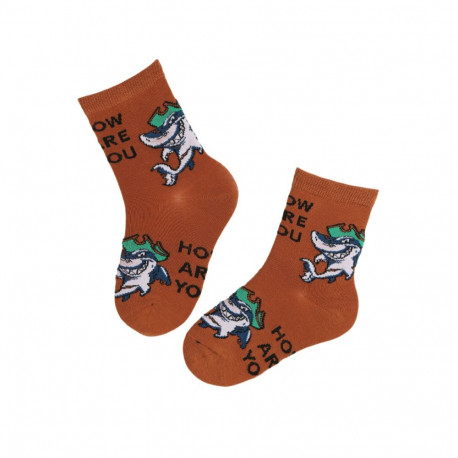 SOKISAHTEL HUNGRY SHARK pruunid haikaladega sokid lastele 438