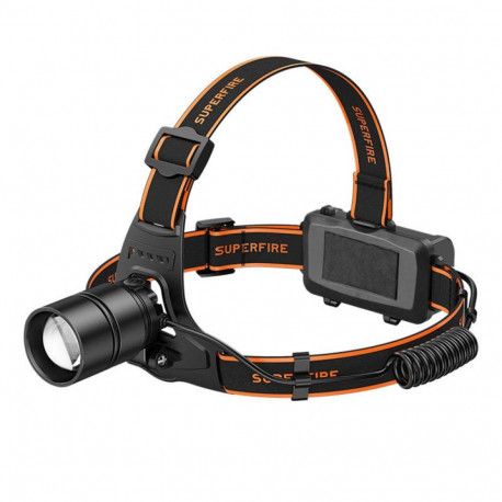 Superfire HL71 headlamp flashlight, 500lm, USB