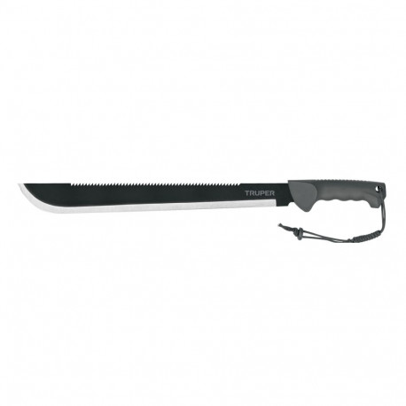 Truper double-edge machete with injected handle and sheath, 46cm blade