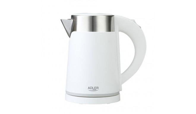 Adler AD 1372W electric kettle 0.6 L 800 W Metallic, White