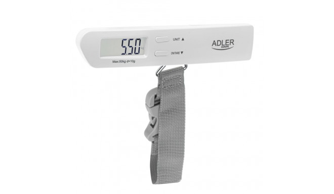 Adler | Travel Luggage Scale | AD 8191 | Maximum weight (capacity) 50 kg | Low Battery Indicator; Me