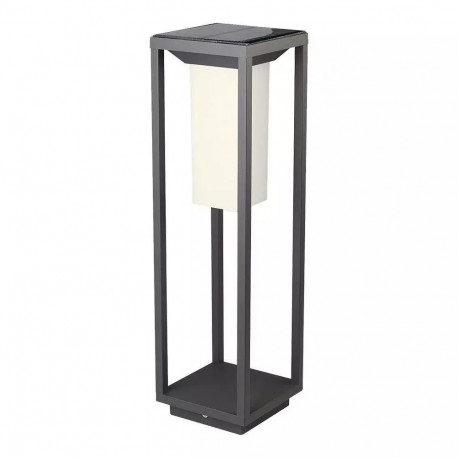 Solar Garden Bollard V-TAC 4W LED SAMSUNG CHIP Gray 2-functions IP65 VT-66 3000K 280lm