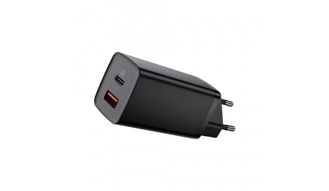 Baseus GaN CCGAN2L-B01 Tīkla Lādētājs USB  USB-C  65W  5A  Quick Charge 3.0 Melns