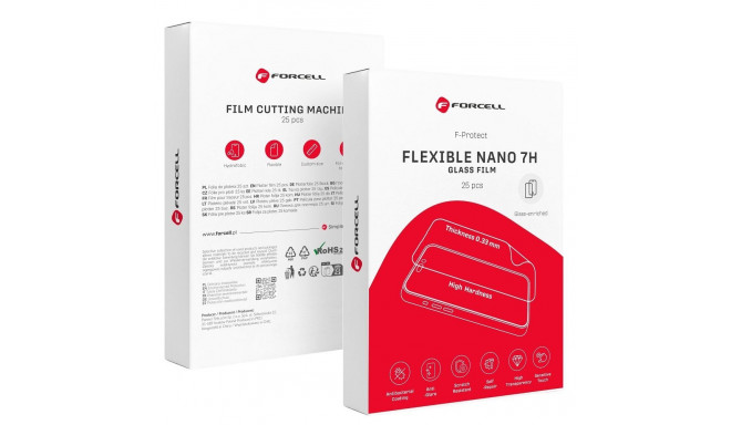 FORCELL F-PROTECT FLEXIBLE NANO 7H hybrid nano glass film for smart cutting machine 196x125mm (25 pc