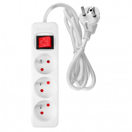 Pikendusjuhe 3 m, 3 x 1.5 mm2, 3G, valge, ON/OFF