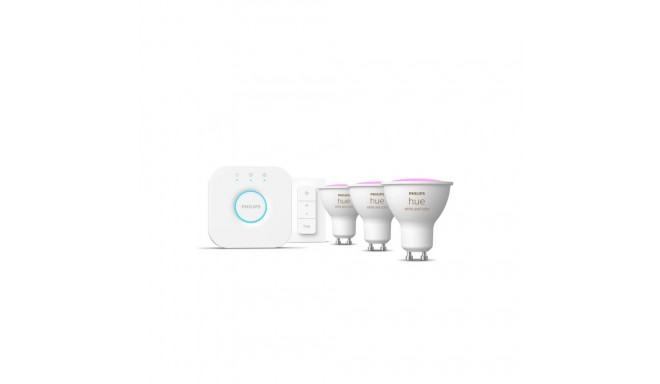 Philips Hue WCA stardikomplekt 3 tk, sild, lüliti | GU10 | 4,2 W | Valge ja värviline valgus