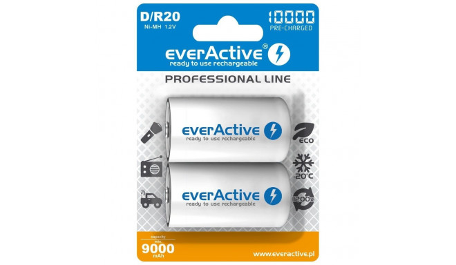 Rechargeable Batteries everActive R20/D Ni-MH 10000 mAh ready to use