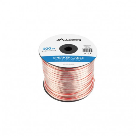 SPEAKER CABLE 2X1.0MM2 100M TRANSPARENT LANBERG