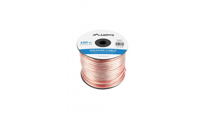 SPEAKER CABLE 2X1.0MM2 100M TRANSPARENT LANBERG