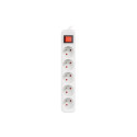 Lanberg pikendusjuhe 5 pesa lülitiga 1,5m, valge (PS1-05E-0150-W)
