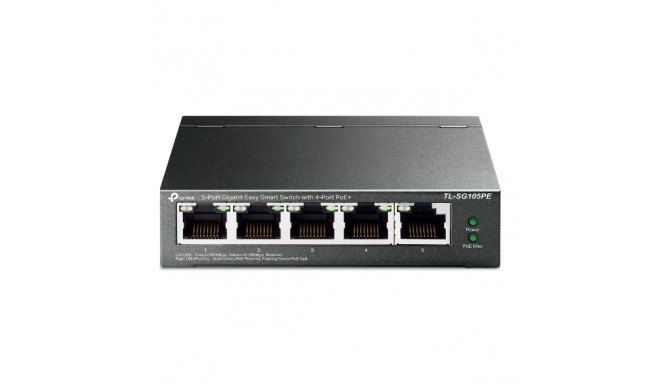 TP-LINK TL-SG105PE 5-porti gigabit lihtne nutikas lüliti 4-porti PoE+ 65W PoE eelarve lauaarvuti ter