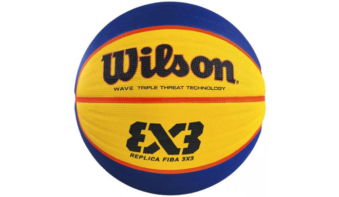 Piłka koszykowa Wilson Fiba 3x3 replica RBR żółto-niebieska WTB1033XB 6