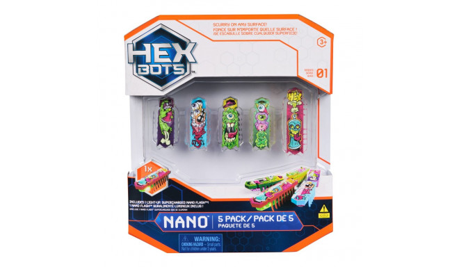 HEX BOTS интерактивная игрушка Nano Flash 5шт
