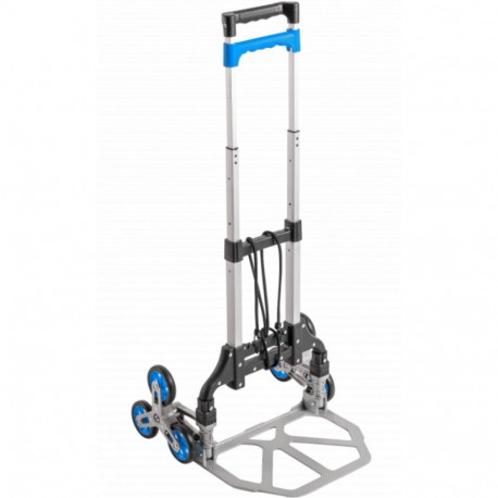 Hogert stair trolley HT7G557, 70kg, 385x280mm, 630-1000mm, 6 wheels, telescopic handle, aluminum