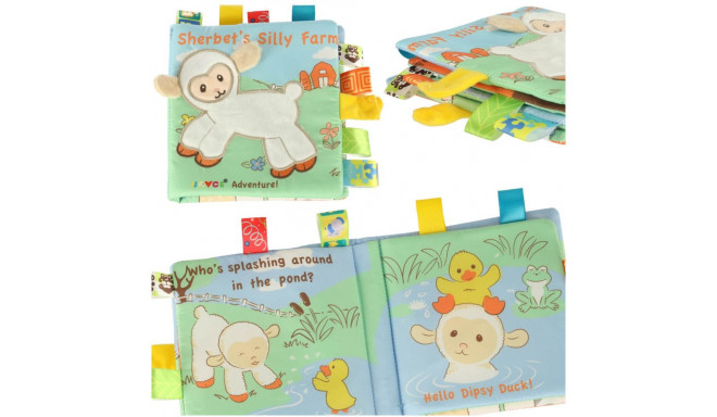 Sensory book teether tag lambad