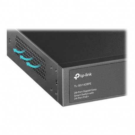 TP-LINK TL-SG1428PE 28-Port Gigabit Easy Smart Switch 24xGigabit PoE+ 2xGigabit Non-PoE RJ45 2xGigab
