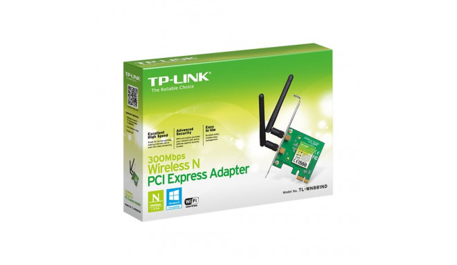 TP-LINK 300MBit/s WLAN-N PCI Express-Adapter Atheros-Chipsatz 2T2R 2.4GHz 802.11b/g/n 2 removeable a