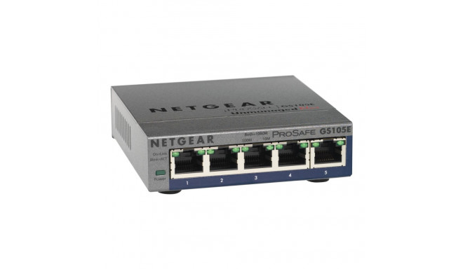 NETGEAR 5-Port Gigabit Plus Ethernet Switch - Desktop - unmanaged - fanless