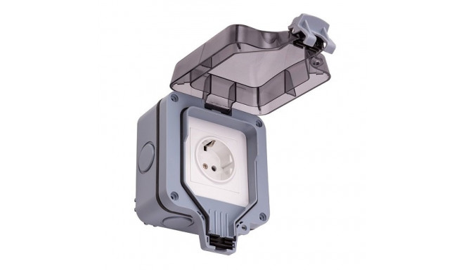 Weatherproof Switched Socket, 1Ch, IP66, EU