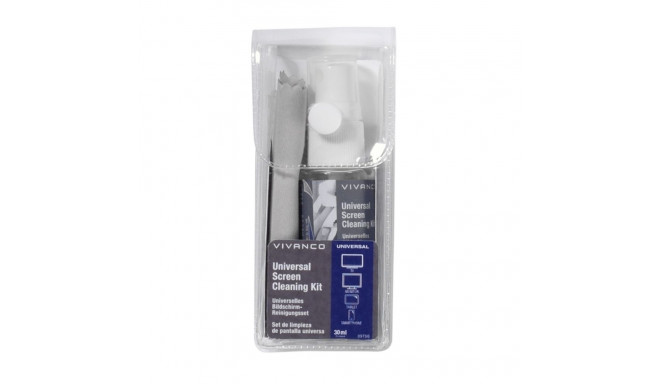 Univ.Screen Cleaning Set, 30ml, 20pcs with microfiber cloth, PVC bag