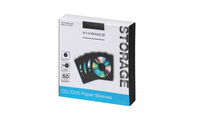 CD/DVD Envelopes, 50 pieces, black