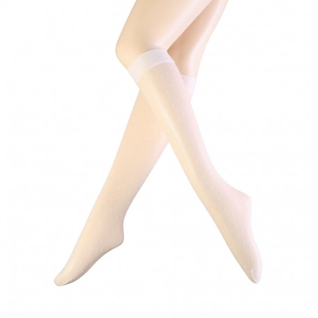 SOKISAHTEL PUNTINI kreemjasvalged täpilised põlvikud 444