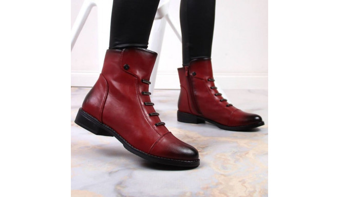 Jezzi W JEZ52G red insulated ankle boots with decorations (40)