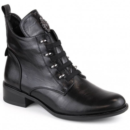 Jezzi W JEZ412A insulated flat ankle boots, black (37)