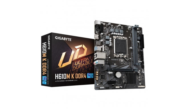 Mainboard|GIGABYTE|Intel H610|LGA1700|Micro-ATX|Memory DDR4|Memory slots 2|1xPCI-Express 3.0 1x|1xPC