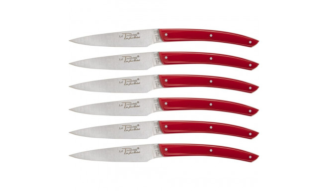 Jean Dubost Laguiole 6 pcs. Knife Set, Acrylic Red