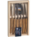 Jean Dubost Laguiole 6 pcs. Knife Set, Olive Wood