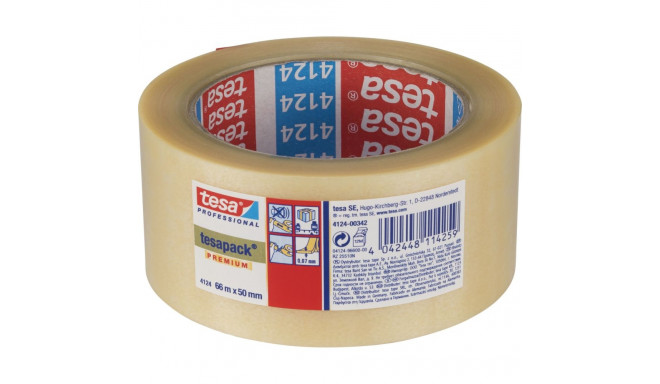 Tesa Carton Seal. Tape 66m x50mm PVC transparent 04124