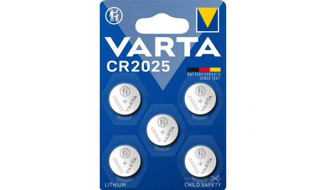 Varta CR2025 liitium patarei, 3 V, 5 tk