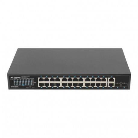 LANBERG switch PoE+ rack 19inch 24x 1GB POE+ 2x GB 2x SFP 360W RSGE-24P-2GE-2S-360 unmanaged
