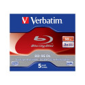 VERBATIM 5x BD-RE Dual Layer 50GB 2x Jewel Case white blue surface