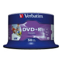 VERBATIM inkjet printable DVD+R 120 min. 4.7GB 16x 50-pack spindle DataLife Plus white photo fullsiz