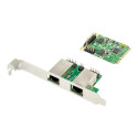 DIGITUS DN-10134 2-port Gigabit Ethernet mini PCI Express Card single lane low profile bracket Realt