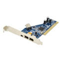 DIGITUS IEEE 1394a Interface Card PCI 4 Port 2x6-Pin+1x4-Pin Extern 1x6-Pin Intern TI TSB43AB23 chip