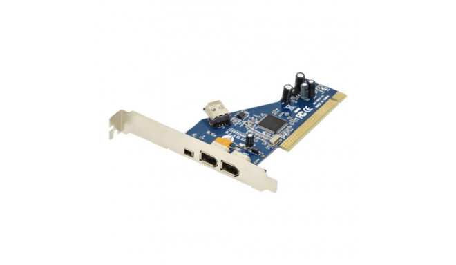 DIGITUS IEEE 1394a Interface Card PCI 4 Port 2x6-Pin+1x4-Pin Extern 1x6-Pin Intern TI TSB43AB23 chip