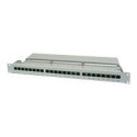 DIGITUS Patch Panel 19inch 24Port Cat5e STP shielded grey RAL7035 cableinstallation about LSA