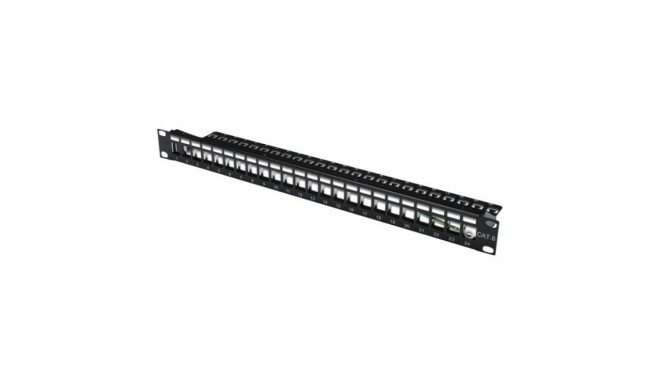 DIGITUS Patch Panel Case 1U for Keystone Module 24-Port 19Inch for RJ45 and LWL module black RAL 900