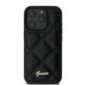 Guess GUHCP16LPSQSQSK iPhone 16 Pro 6.3" black/black hardcase Quilted Metal Logo