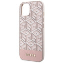 Guess GUHMP14SHGCFSEP iPhone 14 / 15 / 13 6.1" pink/pink hard case GCube Stripes MagSafe