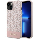 Guess GUHMP14SHGCFSEP iPhone 14 / 15 / 13 6.1" pink/pink hard case GCube Stripes MagSafe