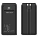 AWEI PowerBank P169K 20000mAh 22.5W black/black display + PD/Lightning cables