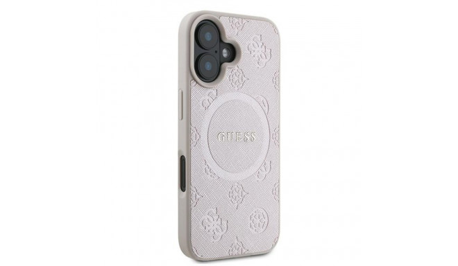 Guess GUHMP16MPSAPSMEP iPhone 16 Plus 6.7" roosa kõvakaaneline Saffiano Peony Classic Logo MagSafe