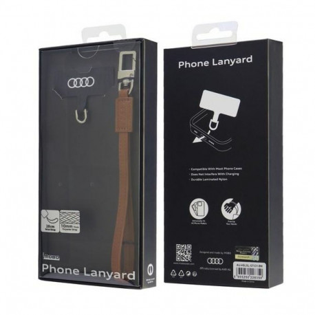 Audi universaalne telefoni kaelapael 28cm 10mm nahk pruun AU-HSLSL-GT/D1-BN